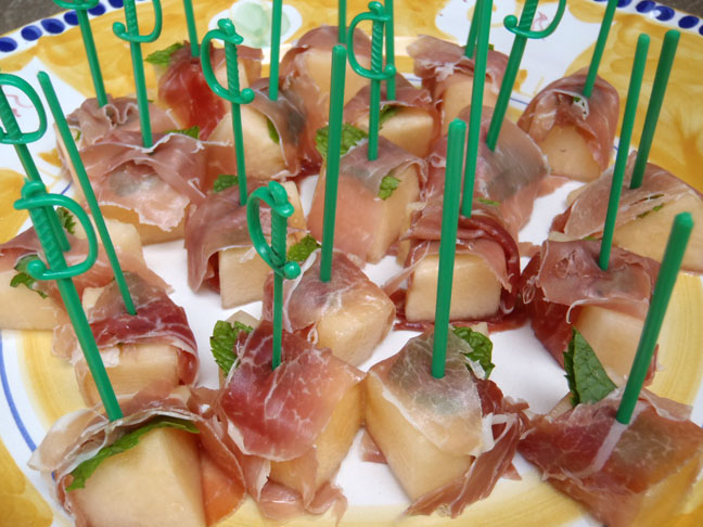 Prosciutto wrapped melon