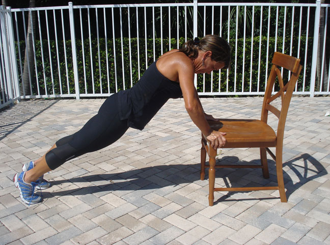 INCLINE PUSH UP ON A CHAIR