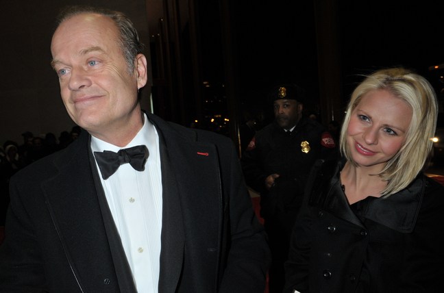 Kelsey Grammer, black tuxedo, Kayte Walsh, black dress