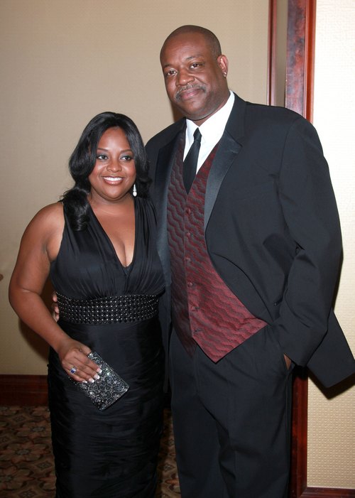 Sherri Shepherd black dress, black sleeveless dress