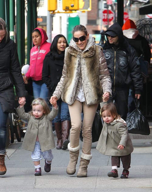 sarah jessica parker, fur coat