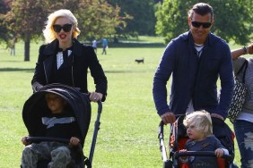 Gwen Stefani, black shirt, sunglasses