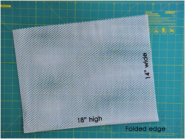 mesh bag on cutting mat