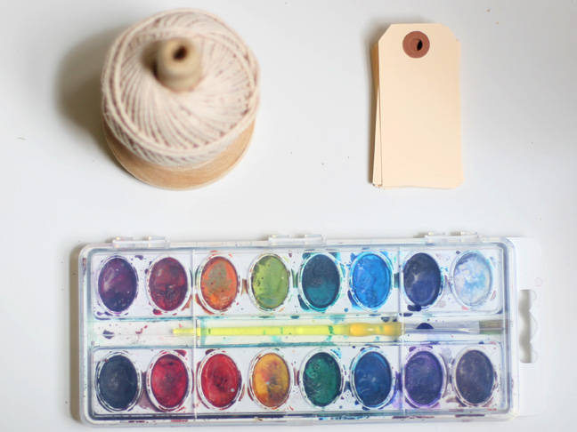 Watercolor Gift Tags Materials