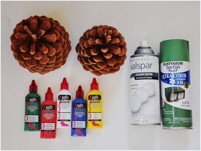 Pinecone Christmas Trees DIY Craft - Supplies