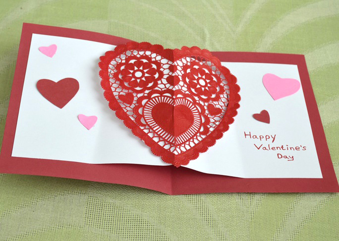 Homemade Heart Pop-Up Card Craft