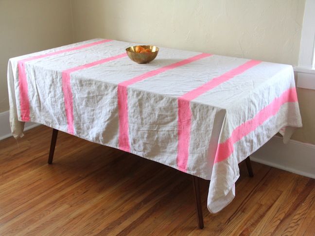 DIY Striped Tablecloth