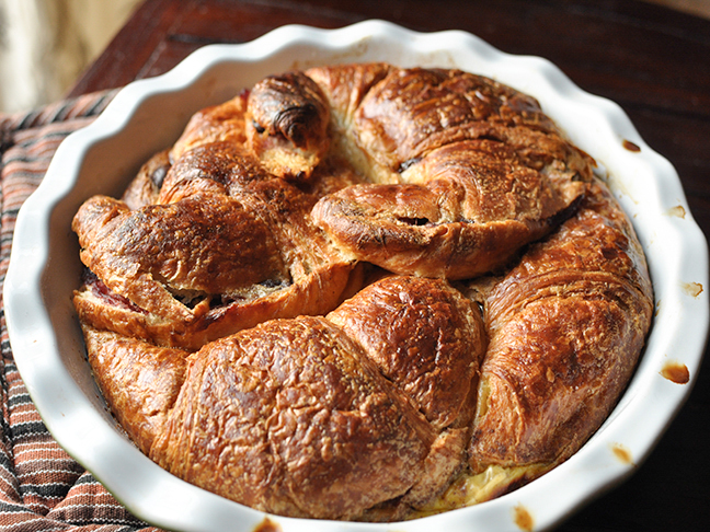 chocolate croissant french toast casserole