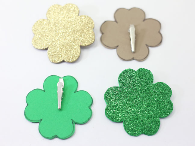 glitter shamrock clips