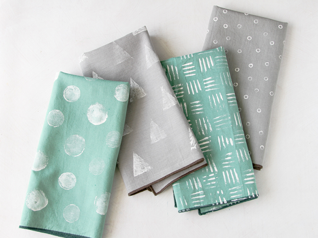 Stamped Napkins 4 Ways