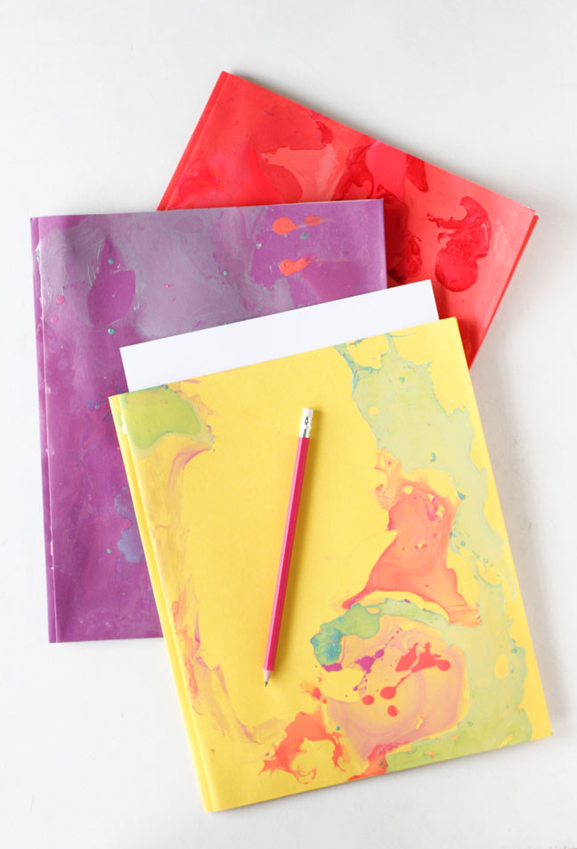 Back to School DIY // Marbled Folders