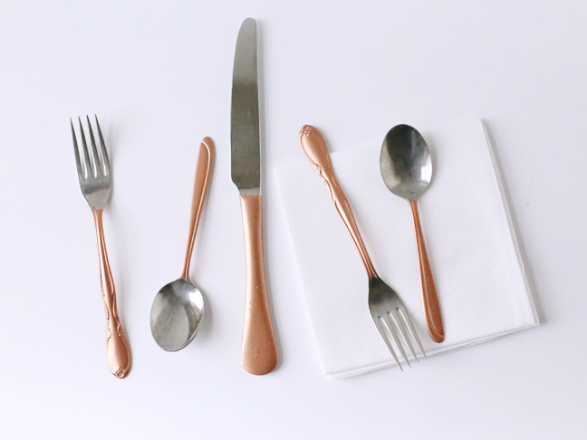 DIY Copper Gilded Flatware