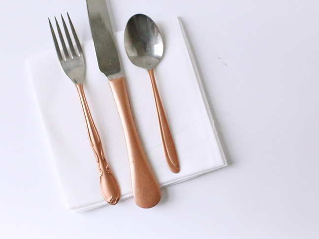 DIY Copper Gilded Flatware