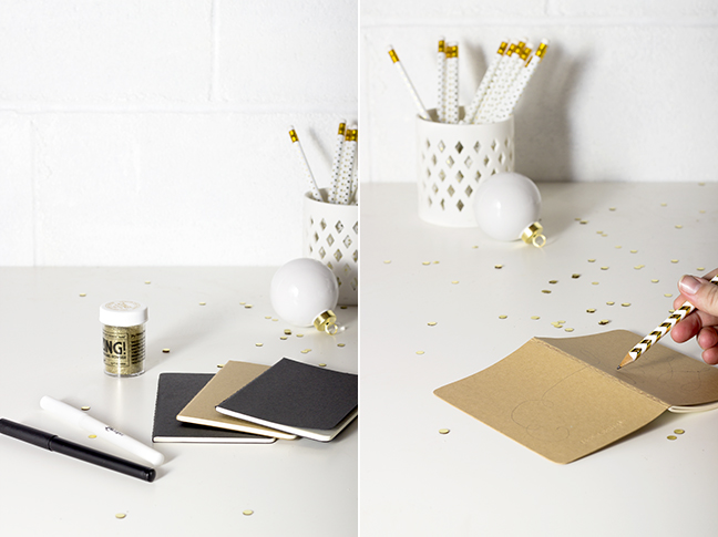 DIY Gold Embossed Calligraphy Notebooks