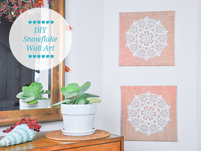 burlap snowflake wall art diy tutorial