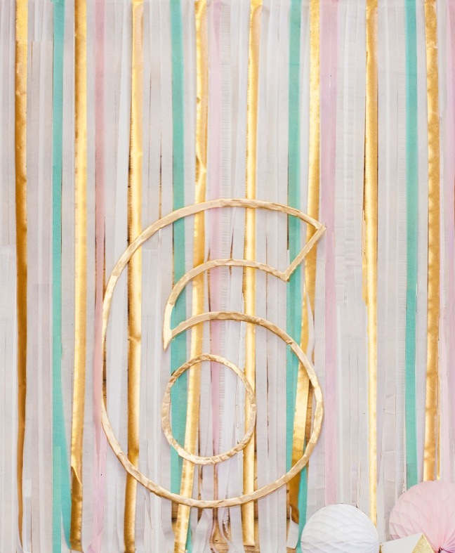 DIY Metallic Number Outline Birthday Backdrop