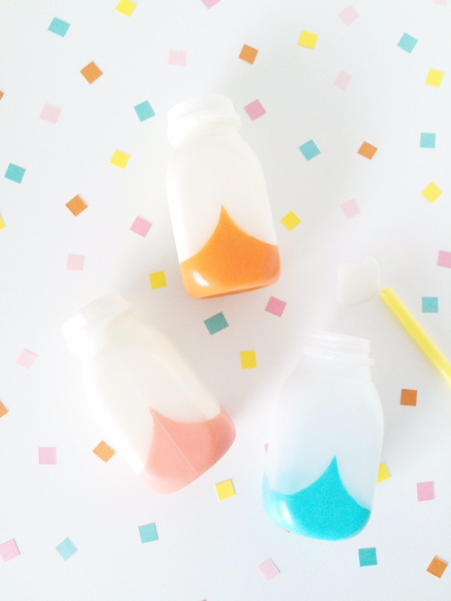 DIY Retro Diamond Color Block Bottles