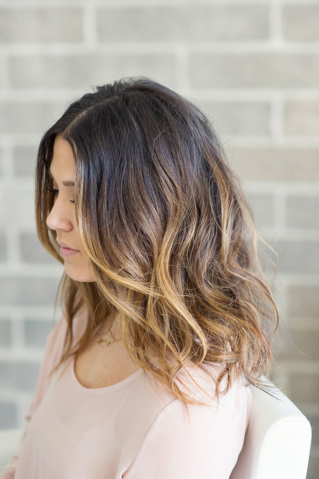 styled long bob messy