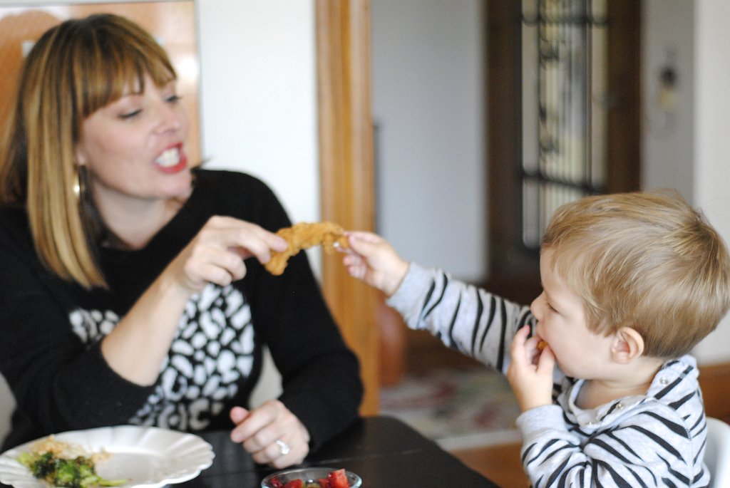 playing swords with chicken strips