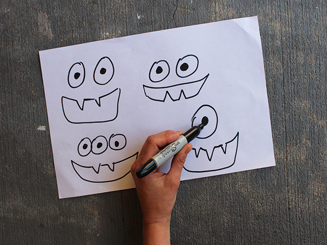 sharpie monster faces