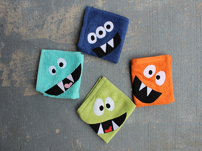 monster face wash cloths