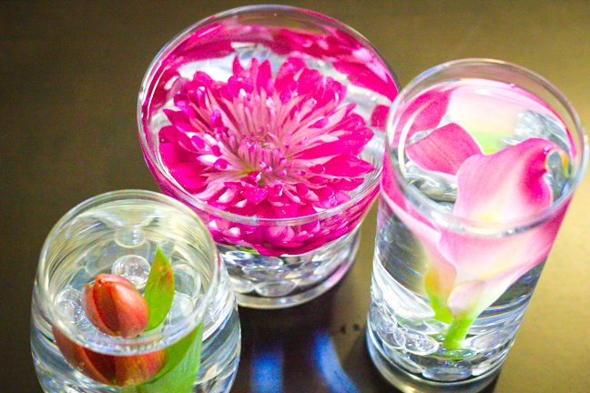 submerged spring flowers