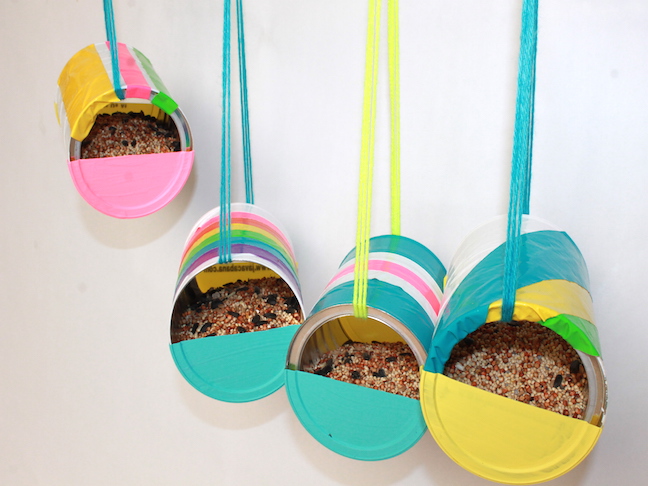 Duct Tape DIY Recycled Can Birdfeeder craft