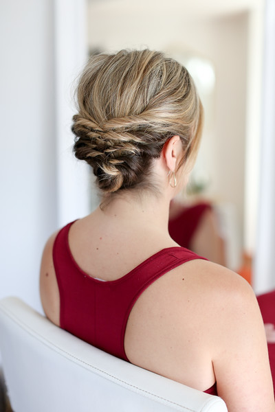 Messy updo for short hair