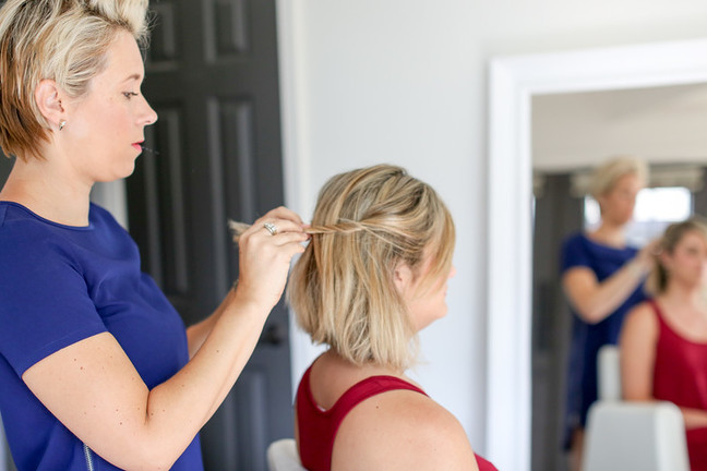 Messy updo for short hair