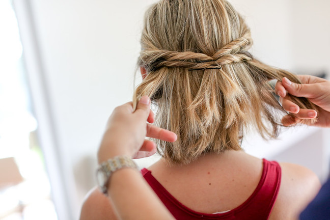 Messy updo for short hair