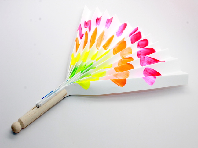 Summer Finger Paint Fan Craft for Kids