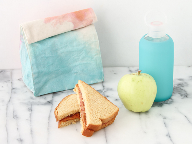 Make your own watercolor lunch bags for back to school