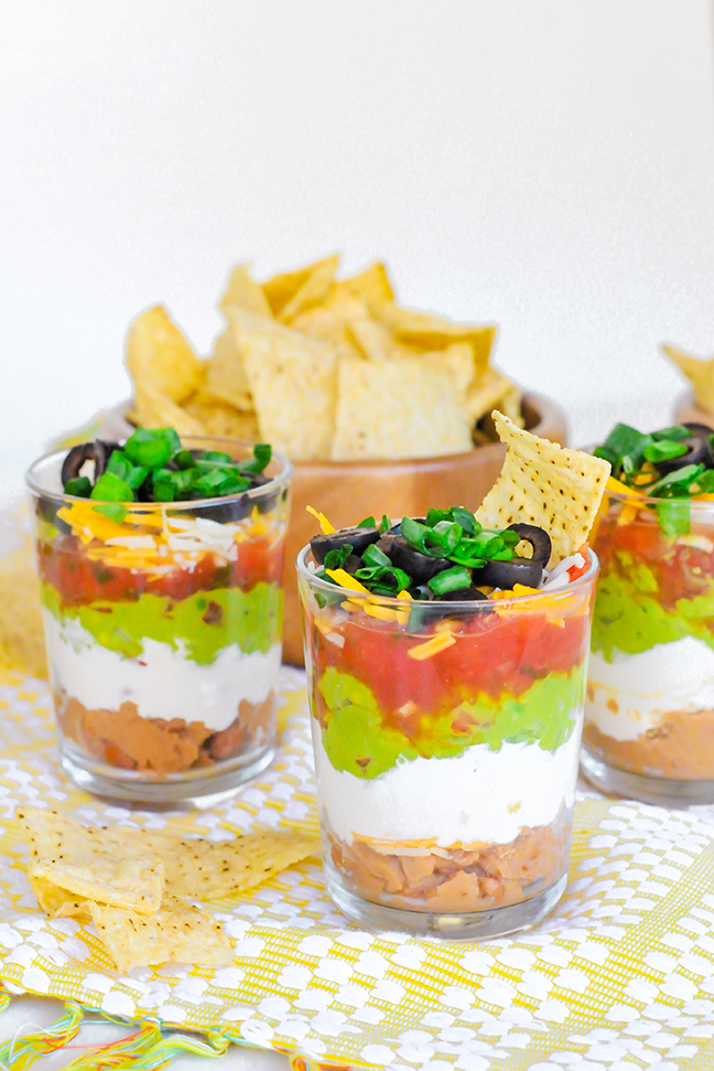 beautiful mini 7 layer dips