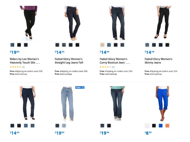 WalMart Screenshot Denim