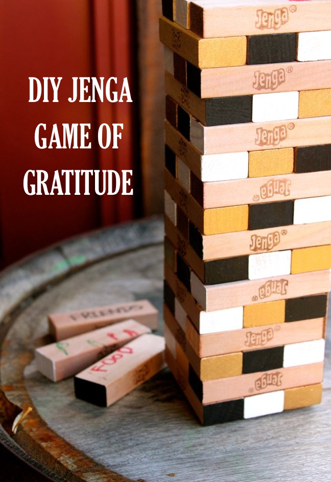 jenga game of gratitude for thanksgiving