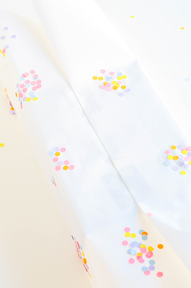 DIY Polka Dot Confetti Gift Wrap