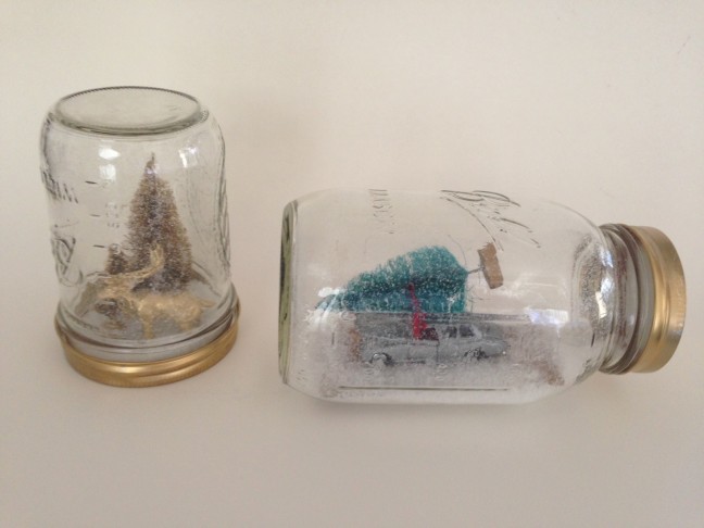 DIY mason jar snow globe from Chandra Fredrick for Momtastic