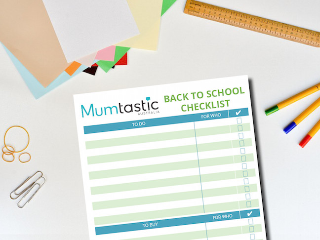 Back to school checklist - free printable