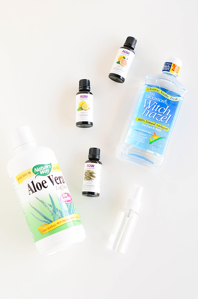 ingredients for Natural Citrus DIY Bug Spray