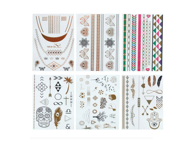 p4 Mottos Temporary Metallic Jewelry Tattoos