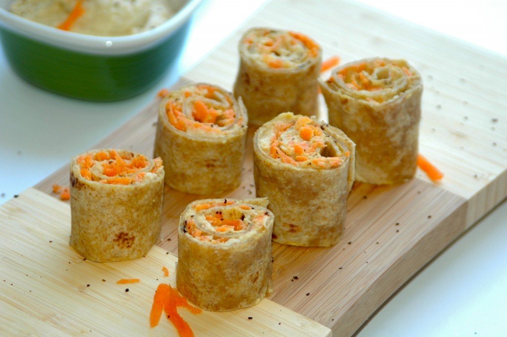 hummus carrot pinwheels