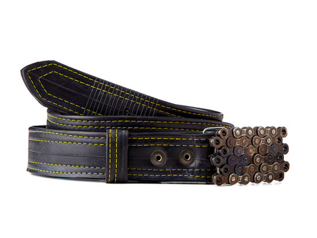 10-15 Bike Tube Belt with Layered Chain Buckle