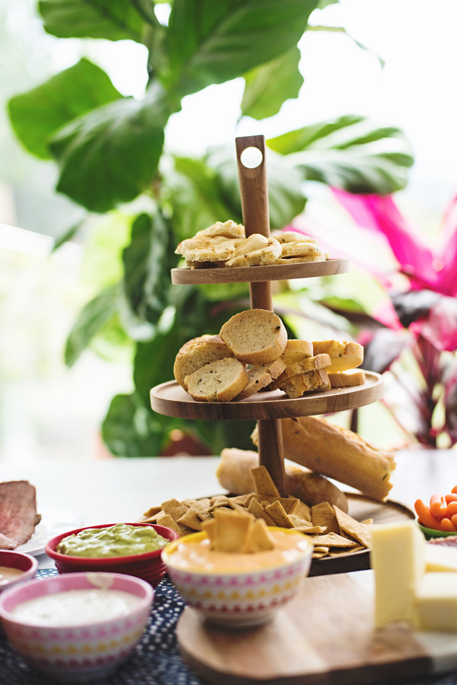 breads stacked up on tower