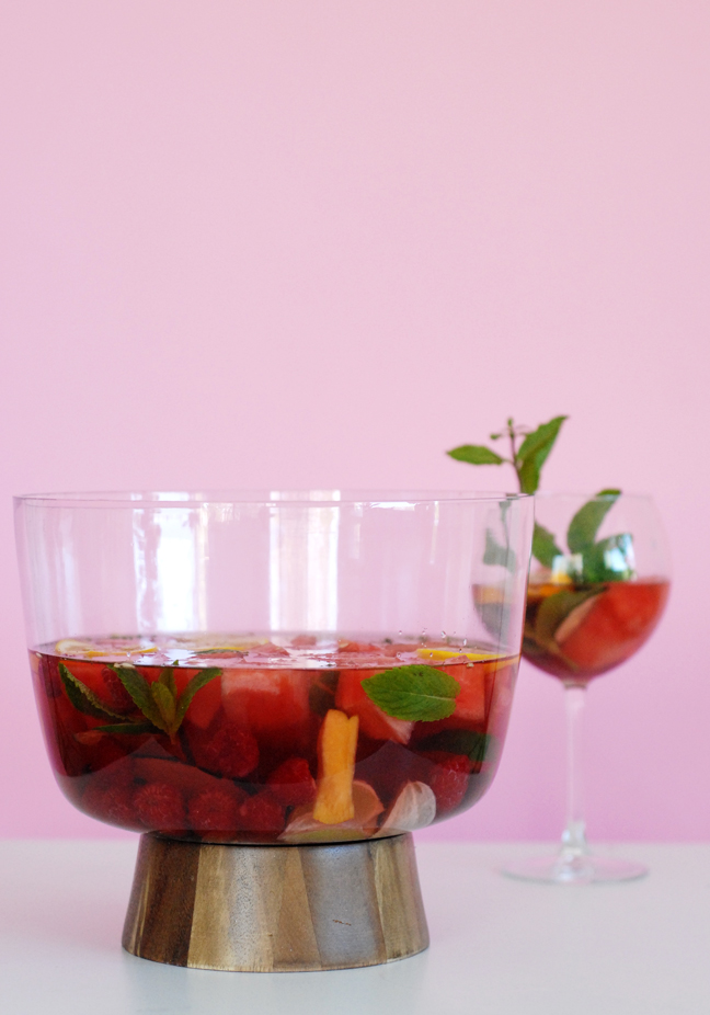 rose sangria punch bowl