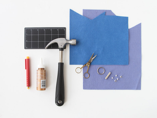 Supplies for Felt Geometric Keychain and Bag Tags