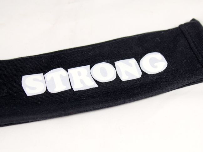 iron on letter on black headband