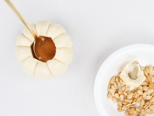 Remove seeds from pumpkin