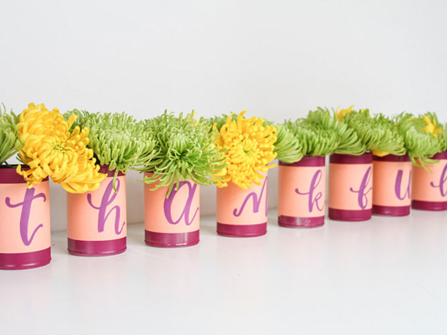 DIY Thanksgiving Centerpiece Idea Using Recycled Cans