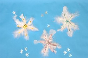 DIy feather snowflake craft how-to