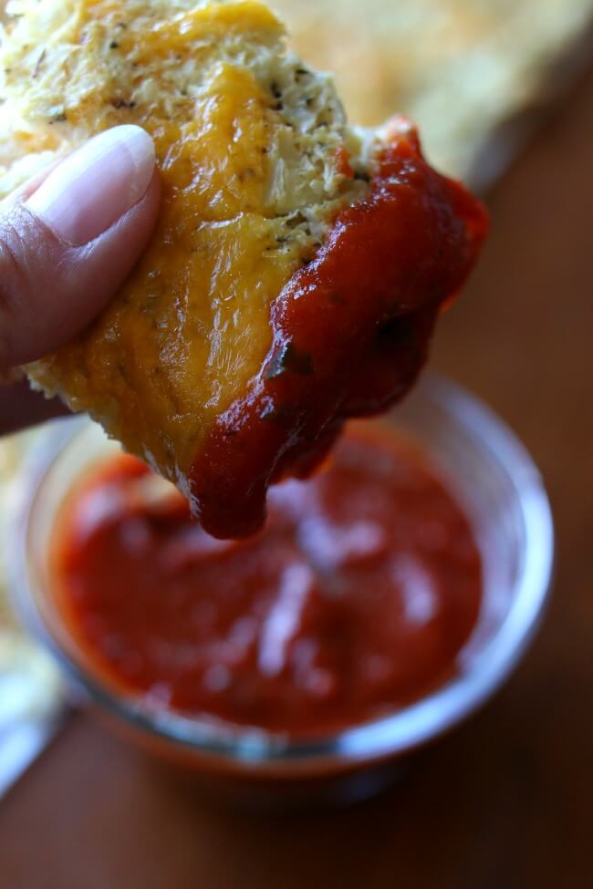 cheesy cauliflower breadsticks